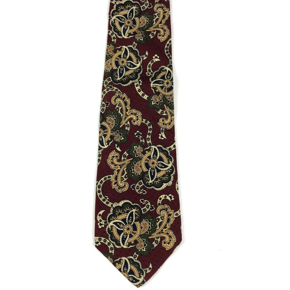 ROBERT TALBOTT STUDIO Tie Hand Sewn Silk From England Paisley Elegant Necktie